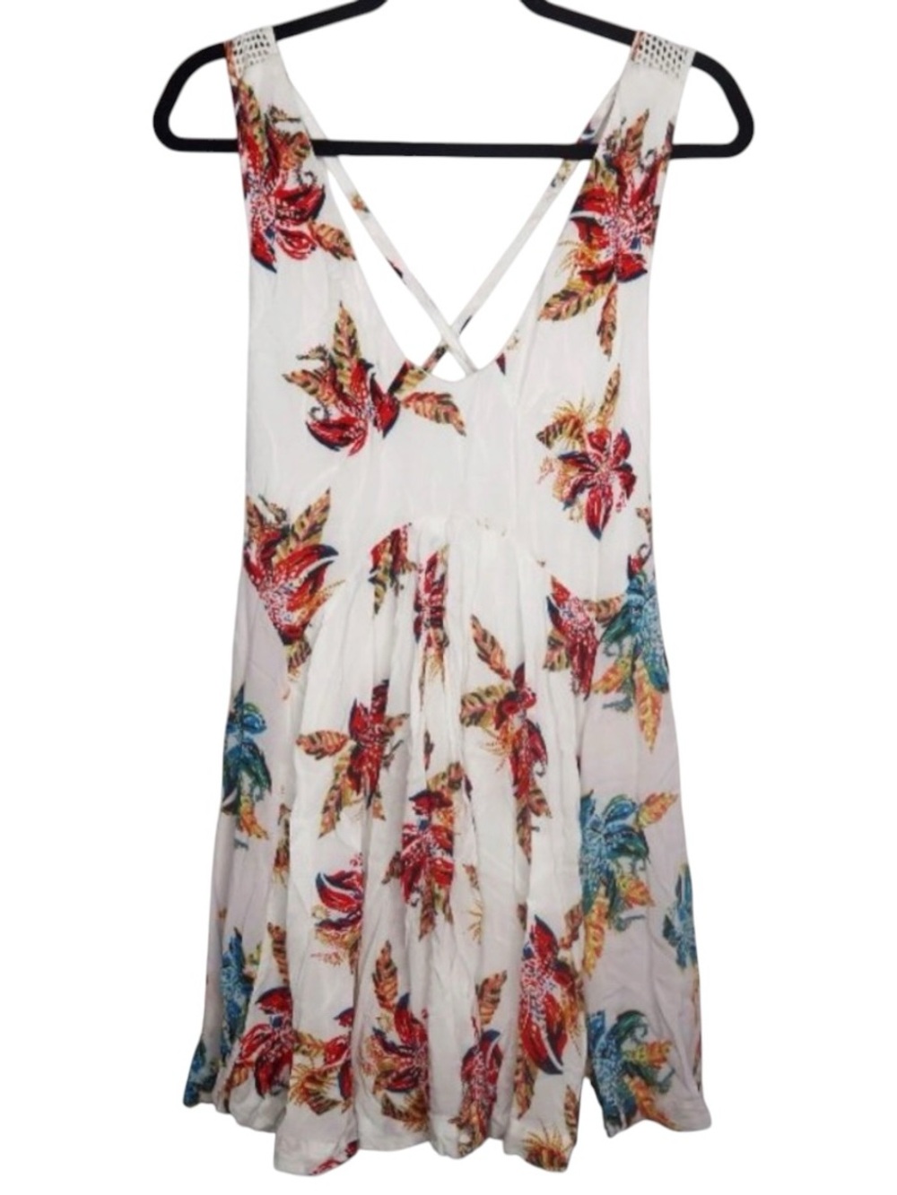 Free People Women’s Thought I Was Dreaming White Floral Mini Dress Size Medium